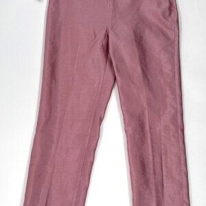 DT Collection Dress Pants Womens 6 Pink Lined Shimmery Ankle Tapered NEW